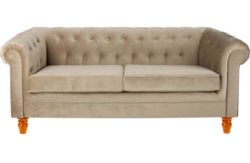 Heart of House Chesterfield Large Fabric Sofa - Mink